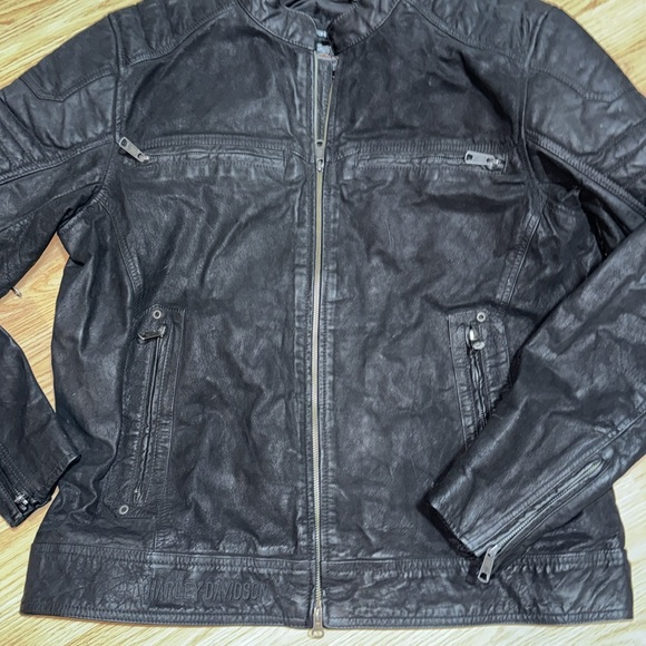 Harley Davidson Thornton Buffed Leather Jacket Size XL - Picture 2 of 13